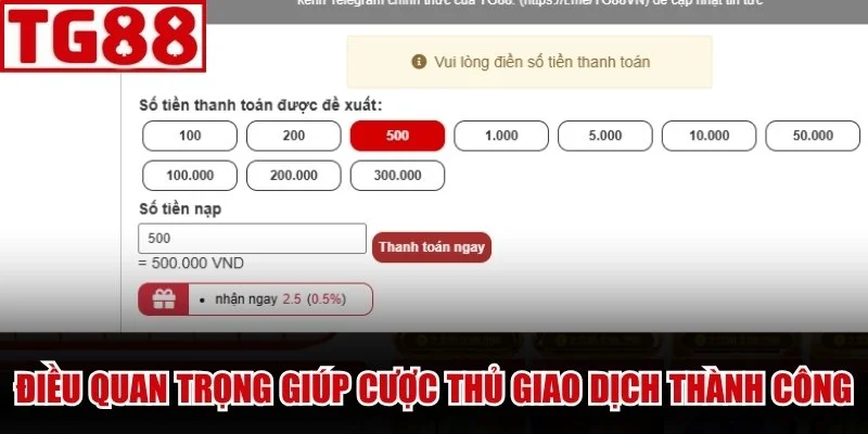 Điều quan trọng giúp cược thủ giao dịch thành công