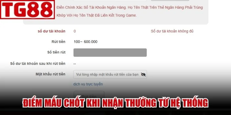 Điểm mấu chốt quan trọng khi nhận thưởng từ hệ thống