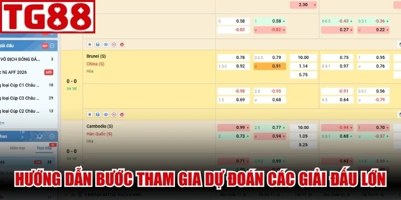Hướng dẫn các bước tham gia dự đoán các giải đấu lớn